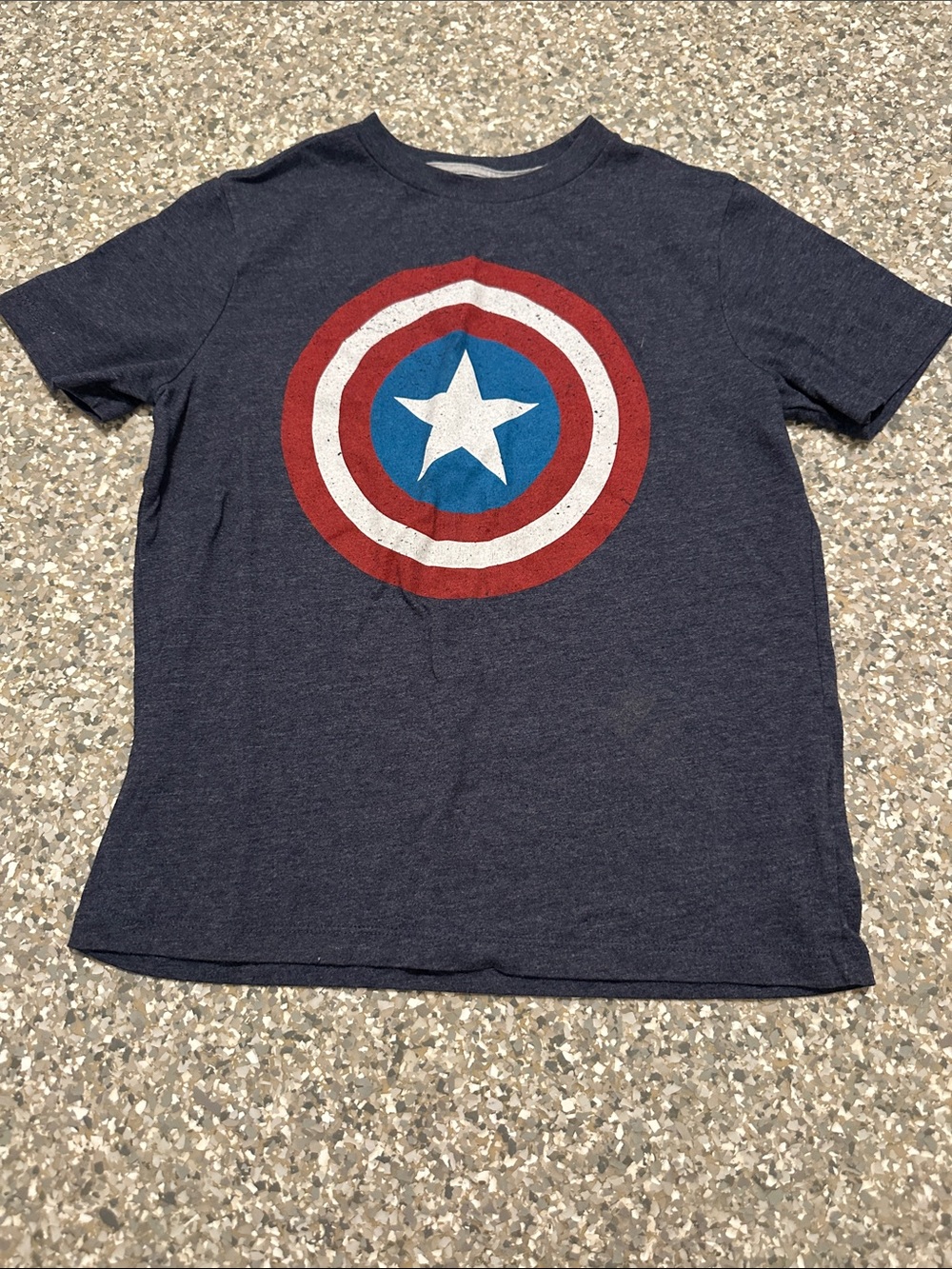 Kids Navy Captain Shield Graphic Tee